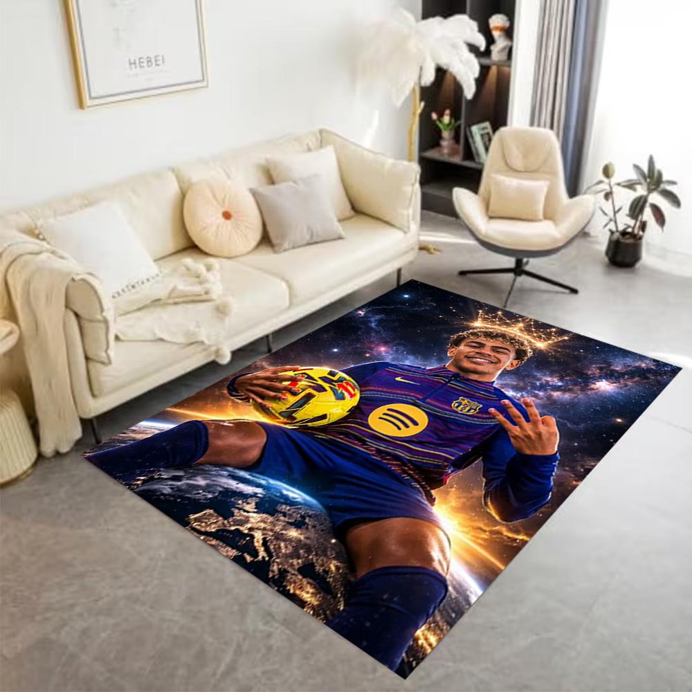 Lamine Yamal's Spanien Fußball Legende Teppich Perfekt für Schlafzimmer Esszimmer Wohnheim Außenbereich Rutschfester Teppich Anime Büro Dekoration Am besten für Weihnachten
