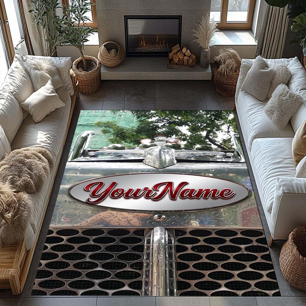Peterbilt Heavy Trucks Customize Text Carpet Perfect for Hallway Kitchen Dormitory Balcony Antislip Carpet Office Home Decor Birthday/Christmas Gift