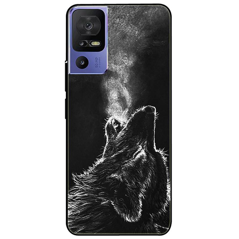 For TCL 40 SE Case 2023 Soft Silicone Protective Black Tiger Lion Funda Coque for TCL 40SE Covers TPU Bumper for TCL40se Paras