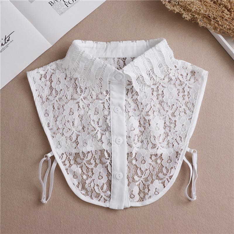 Perfect Match 7 Colors Women Shirt Fake Collar Ladies White Black Lace Floral Detachable Collar Half Shirt False Collar Blouse Tops Decor