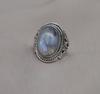 Rainbow Moonstone Ring: Handmade 925 Sterling Silver Boho Statement