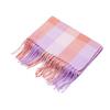 Soft Classic Plaid Scarf Cold-proof Long Neckscarf with Tassel Large Knitted Wool Shawl  Winter