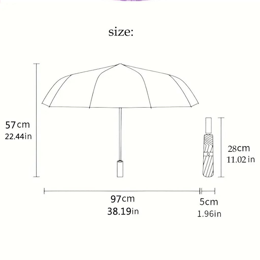 1pc Kpop Compact Travel Automatic Umbrella Sturdy 8 Rib Shaft Sturdy Construction All Season Umbrella Travel Elegant Women's Umbrella Spiritual Gift