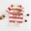 Spring Baby Romper: Yarn-Dyed Striped Cotton Bodysuit for Boys & Girls