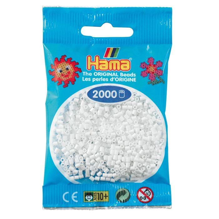 Hama - 2 000 perles mini (petites perles Ø2,5 mm) blanc - Hama ref 50101