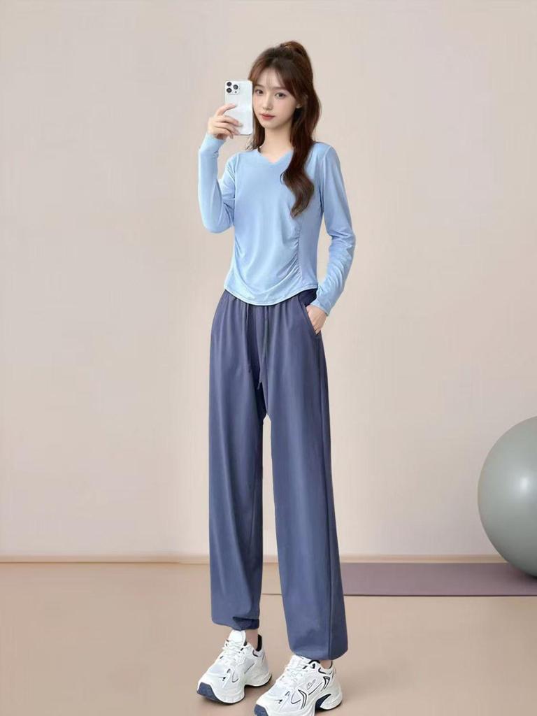 Women's Quick-Dry Loose Fit Yoga & Sports Long Sleeve Set for Running, Cycling, Fitness & Outdoors