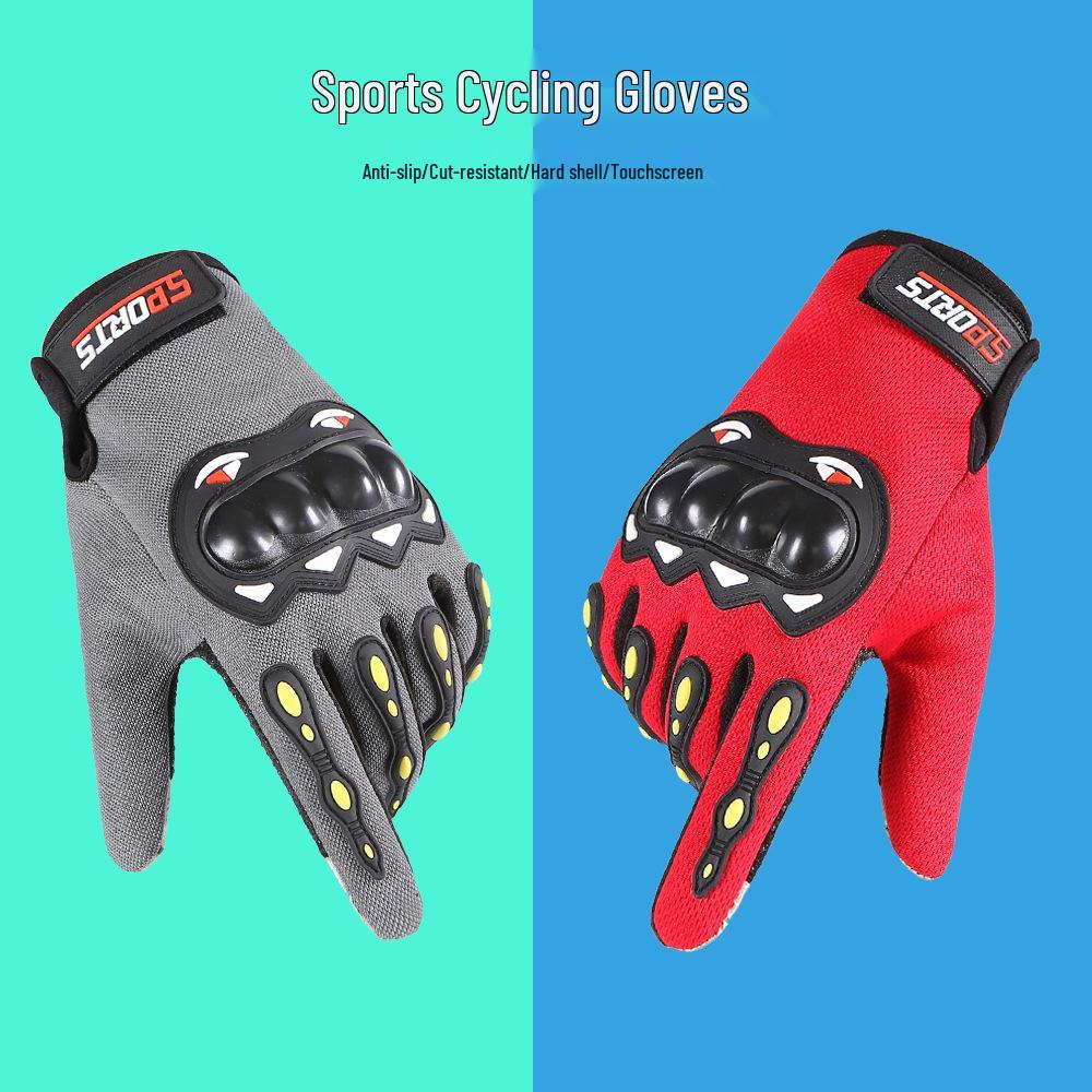 Hard Shell Non-Slip Full Finger Touchscreen Cycling & Motorcycle Gloves for Men & Women