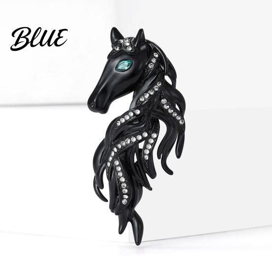 Animal-inspired Jewelry Horse Brooch Sparkling Rhinestones Inlaid Enamel Gift Pin