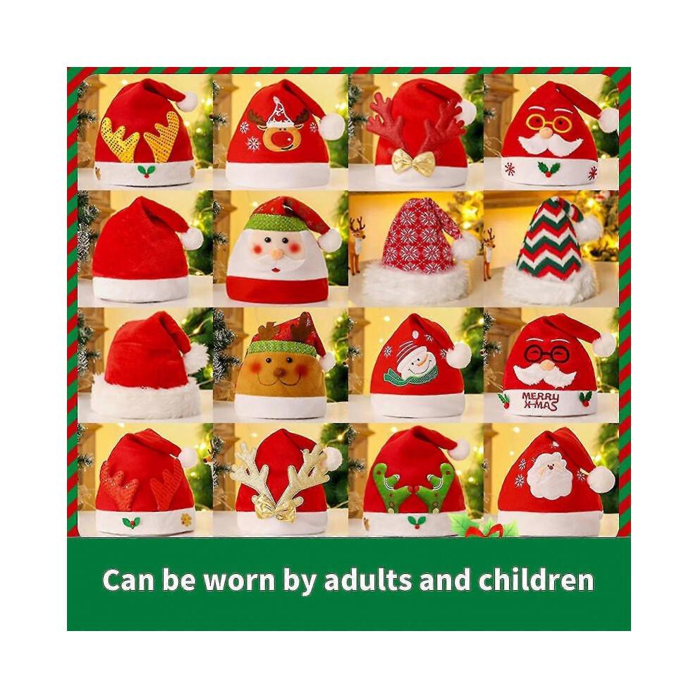 (J) Christmas Hat Cute Cartoon Stretchy Plush Ball Snowman Elk Santa Claus Hat Party Supplies