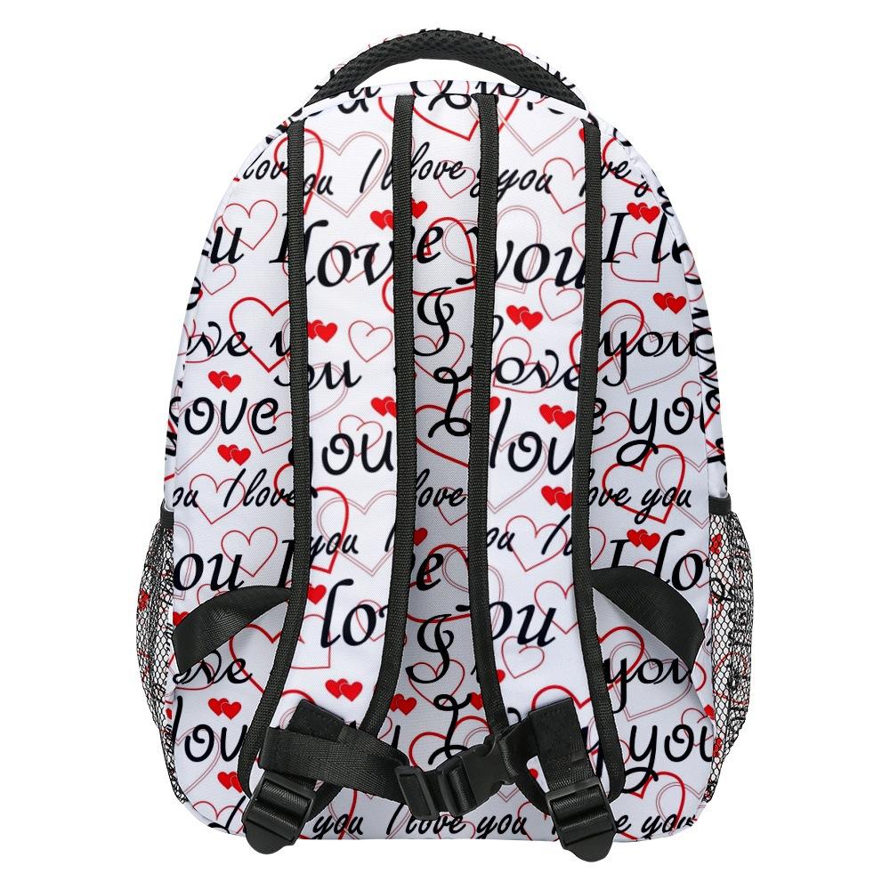 Cartoon Kpop Novelty Youthful School Bags Unisex Love Heart Travel Bags 3D Print Oxford Waterproof Notebook Shoulder Backpacks