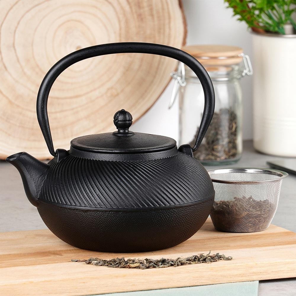 Cast Iron Kettle Teapot Teapot Infuser with Strainer for Herbal Tea 1L