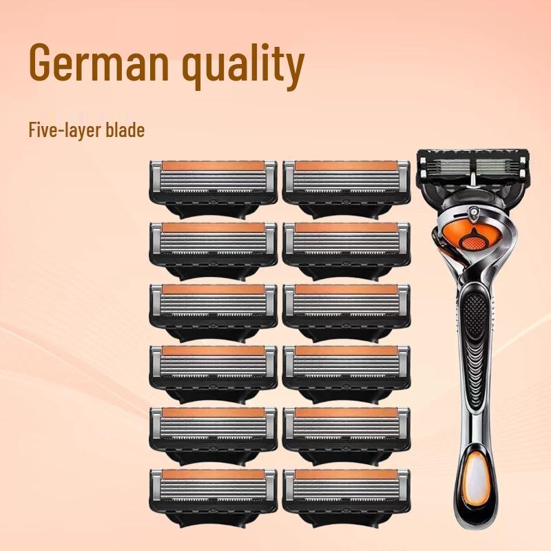German Quality 5-Layer Men's Manual Razor - Classic Old-Fashioned Design with Universal Razor Head.