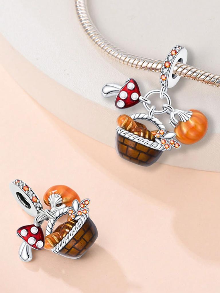 Charms Plata Utumnacornsfallen Andflowers Beads For Charmsoriginales Bracelet Beads Jewellery Making Women'S Gift