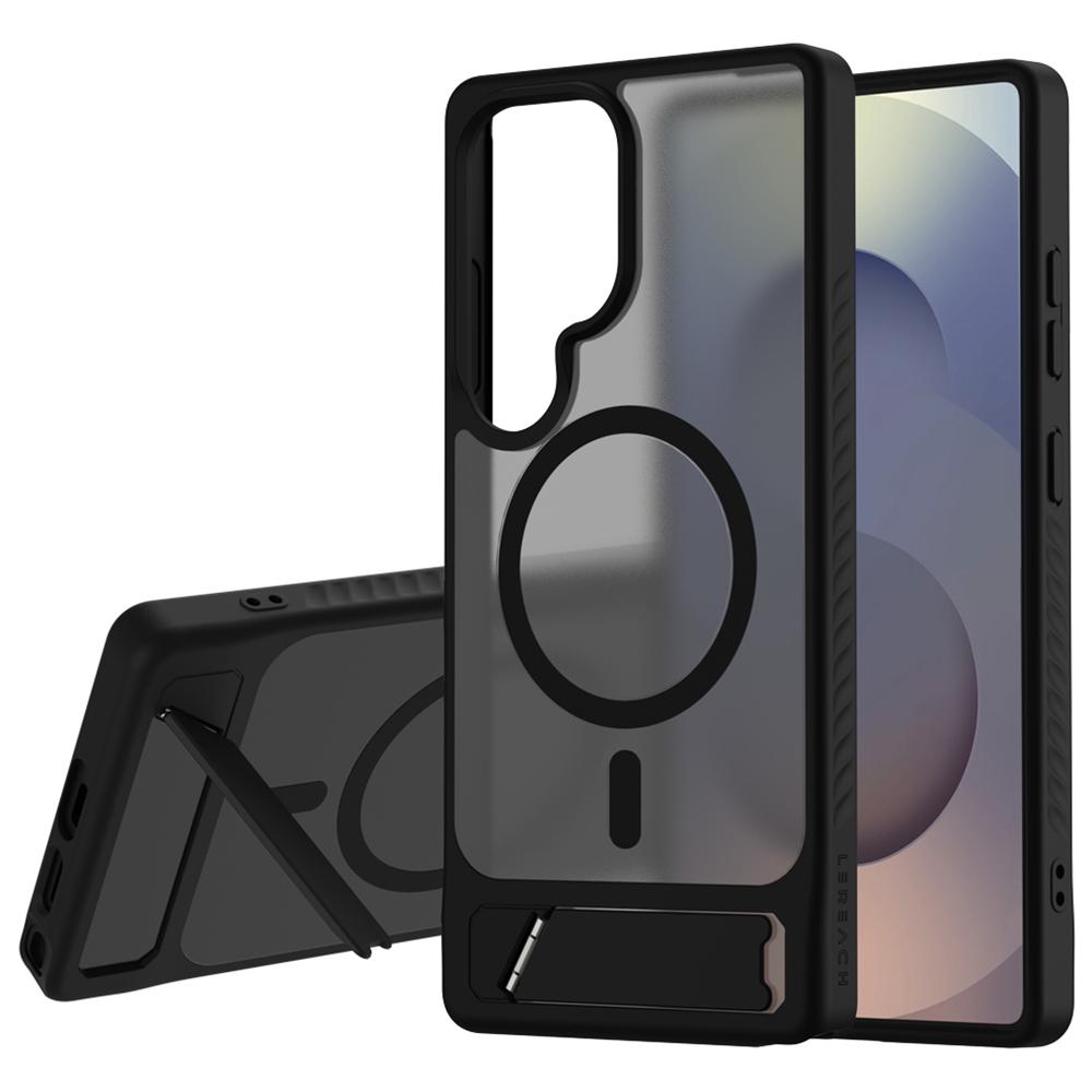 LEREACH Le-Chic Series For Samsung Galaxy S25 Ultra Case Compatible with MagSafe Kickstand TPU+PC Phone Cover