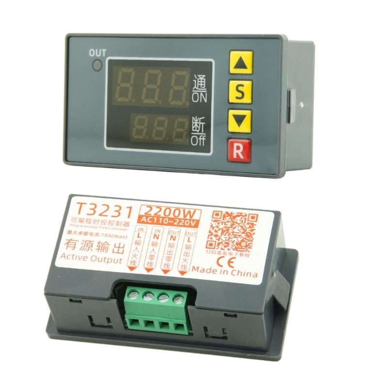 

Цифровий блок керування таймером зі світлодіодним дисплеєм, програмований час затримки 1 с-999 год, ідеально підходить для визначення часу та перемикання