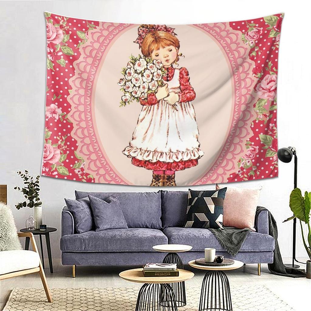 Kawaii Sarah Kay Tapestry Wall Hanging Aesthetic Home Decoration Tapestries for Dorm Room