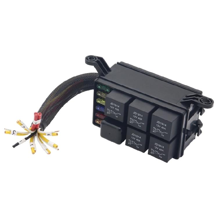 12V Auto 6 Way Fuses Relays Box Block With Relays and Harness for Car Marine