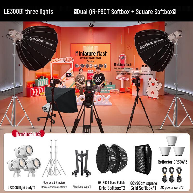 Godox LE300Bi Bi-Color LED Studio Light Kit