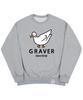 GRAVER [Unisex] White Duck Smile Sweatshirt_Gray