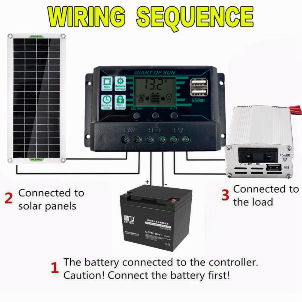 Monocrystalline Panels System Kit Solar Panels Kit Lightweight Portable Solar Inverter Kit for