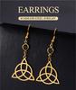 Dawapara Celtics Knot Triquetra Trinity Knot Earrings Good Luck Irish Amulet Black Birthstone Bohemian Stainless Steel Jewelry
