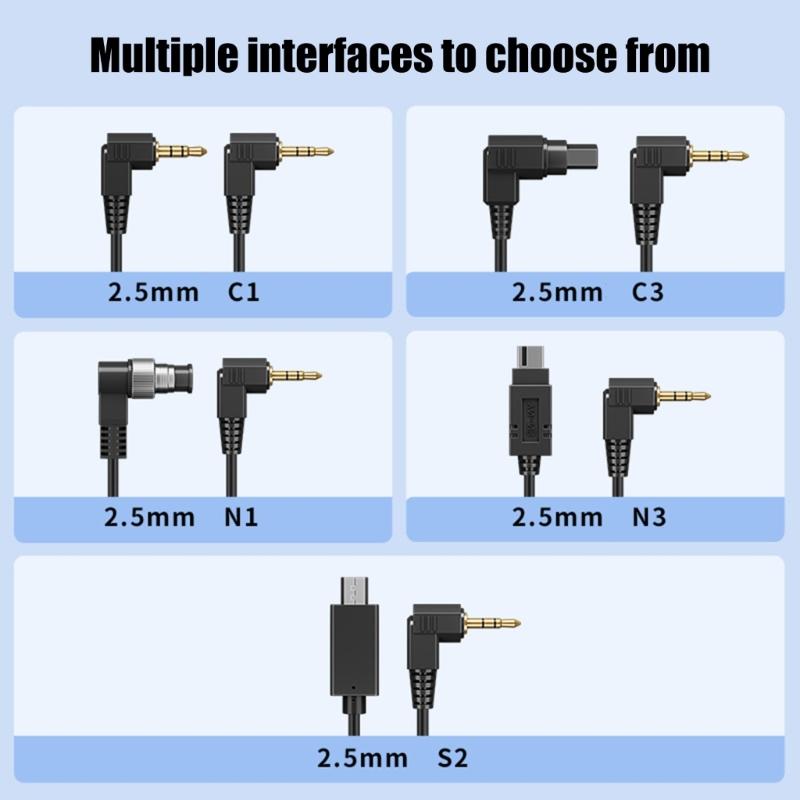 Universal 2.5mm Flash PC Syncing Cable Spring Load Design Wire Compatible for Cameras Flash Photography Accessories