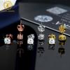 18 Karat Weißgold Gelbgold Roségold Beschichtete Moissanit Ohrstecker 5mm 6,5mm 8mm VVS Diamant Ohrringe für Damen