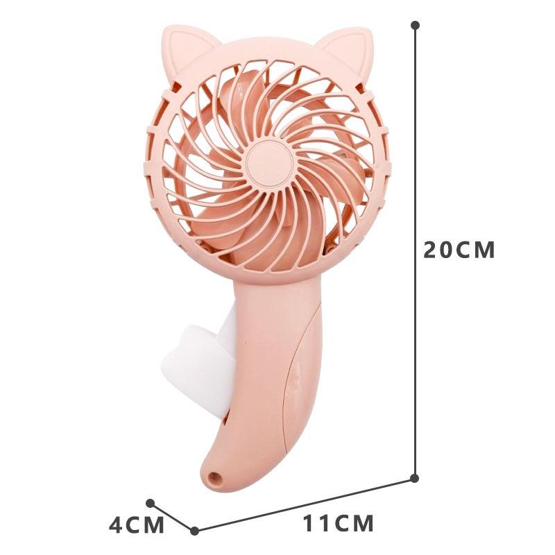 Cartoon Cat Ear Hand-held Fan. Manual Pressing Required. No Batteries Needed. Small Fan. Cat.