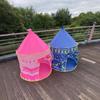 Kids Play Tent Castle Yurt Parent Child Interactive Playhouse Pink Princess Blue Prince Fabric Tent Carry Bag Indoor Outdoor
