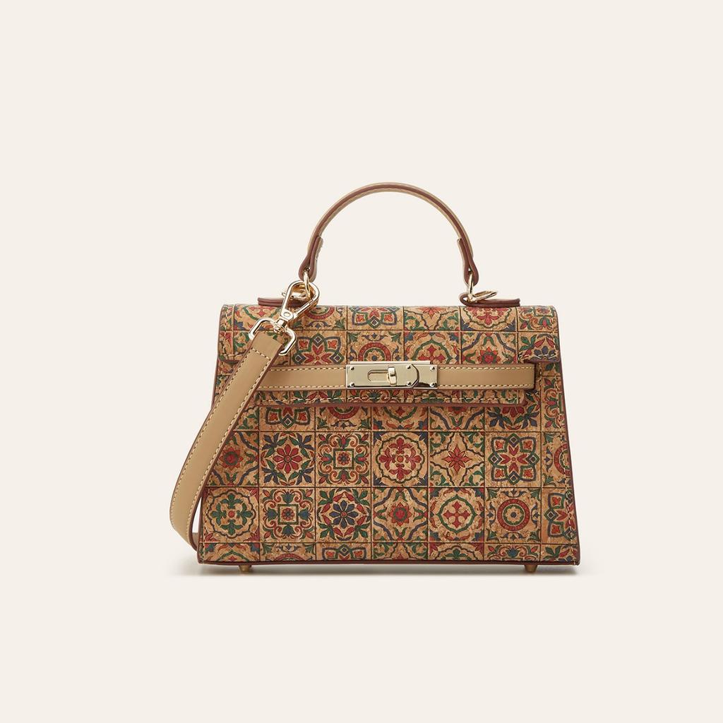 New Ethnic Style Printed Cork Bark Women's Bag Multi-element High-end Versatile Messenger Bag Fashion Niche Hand Bag