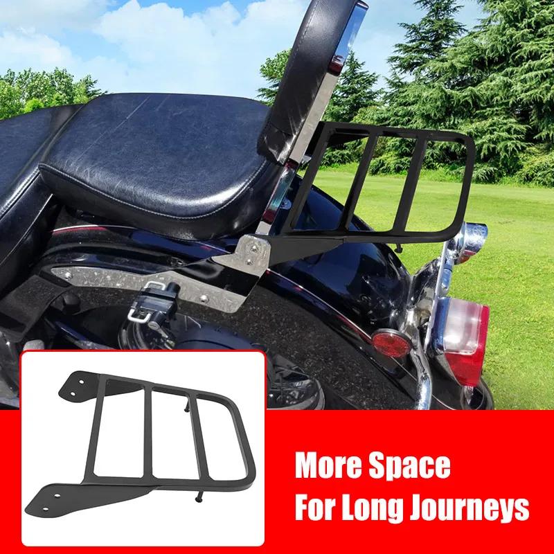 Steel Motorcycle Sissy Bar Backrest Rear Luggage Rack Black For Yamaha V-Star 400 650 1100 Dragstar 400 650 XVS 1100
