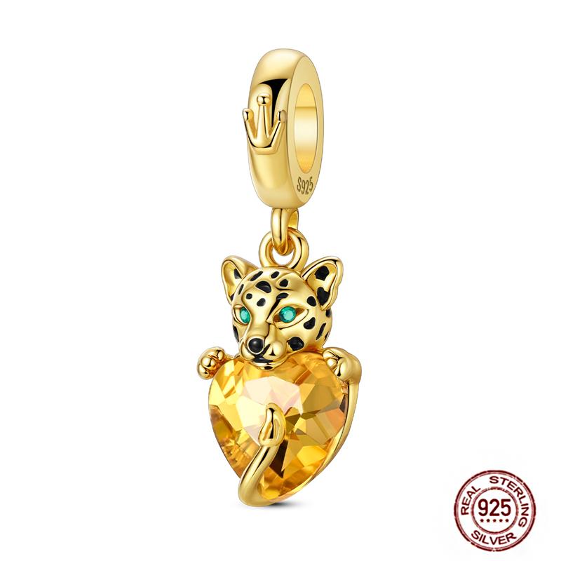 Rose Gold Yellow Charms Copper Sunflower Leopard Firefly Beads Fit Original Bracelet Luminous Charmdiy Jewelry Gift