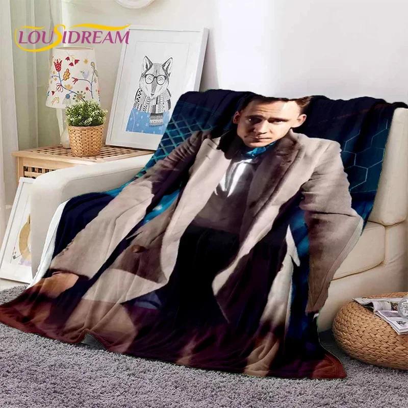 3D Tom Hiddleston Collage Actor Soft Flannel Blanket for Beds Bedroom Sofa Picnic,Throw Blanket for Outdoor Leisure Nap Gift Kid