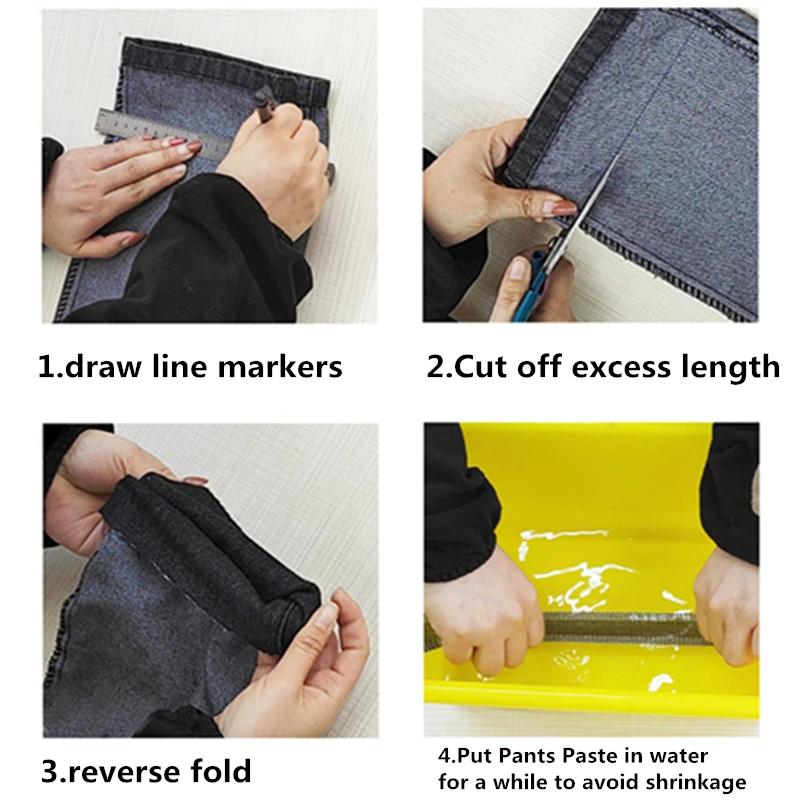 2M-5M Self-Adhesive Pants Paste Iron On Pants Edge Shorten Self-Adhesive Pants Mouth Repair Paste Hem Tape for Jeans Trousers