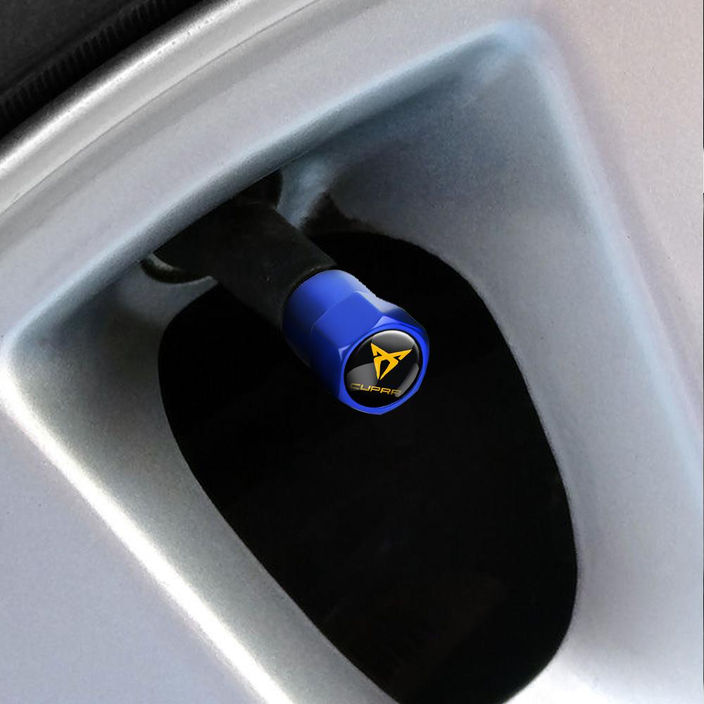 Ussh2 4Pcs Car Wheel Tire Valve Caps Tyre Stem Cover Bolt-In Accessories For Seat Cupra FR Ateca Ibiza Cordoba Leon Exeo Altea Arona
