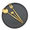 4 Pcs/Set Pure Matte Gold Dinnerware Knife 410 Stainless Steel Western Cutlery Durable Kitchen Food Tableware Dinner Set