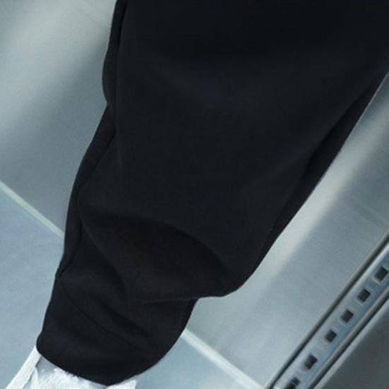 Pantalones informales para hombre, cintura elástica, botones, bragueta, pantalones largos, bolsillos, cierre de Color sólido, puños de cinta, pantalones de estilo deportivo de tenis