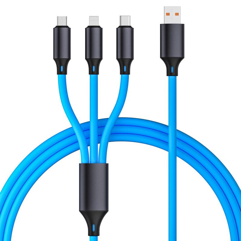 Universal 3-in-1 Fast Charging Cable: Compatible with Apple, Android, and Type-C Devices