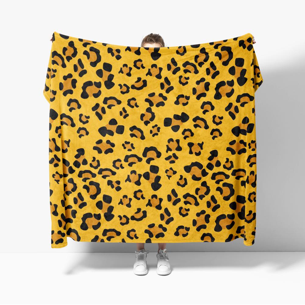 Fierce leopard print Flannel Blanket for Sofa Creative leopard Pattern print style pattern Throw Blankets For Bed Perfect Gift 75cmx90cm