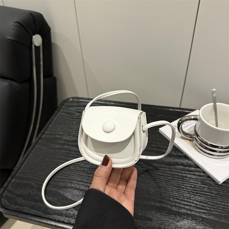 

Mini saddle bag summer new simple solid color small casual lipstick change bag shoulder messenger bag women білий