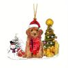Acrylic Christmas Colorful Tree Dog Car Accessories For Adorable Holiday Decoration