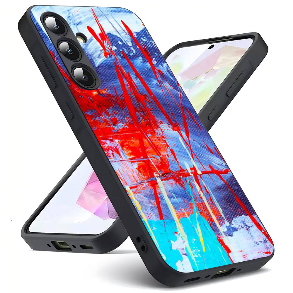 Fashion Colorful Pattern IMD Art For Samsung Galaxy S23 S24 S25 Ultra S22 Plus S21 Black Soft Case Waterproof Soft Case