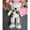 Heart Teddy Bear Scarf Couple Warm Plush Toy Bear, Valentine's Day Gift, Removable Washable Cover