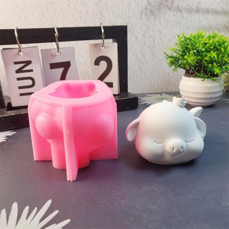 Sparschwein Statue Silikonformen für Kerzen Seife Heimdekoration Herstellung Fondant Silikonformen Zement Gips Silikonformen 6XDE