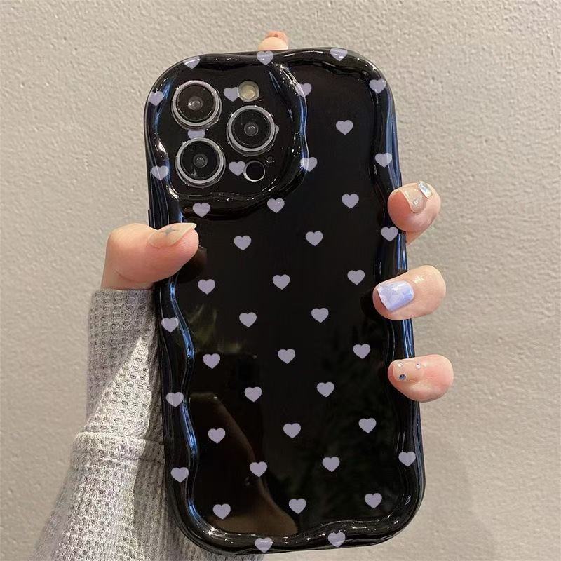 Full Screen Purple Love Applies To Iphone16 Mobile Phone Case Apple 15 New 14pro Japan and South Korea 13/12 Explosion 11