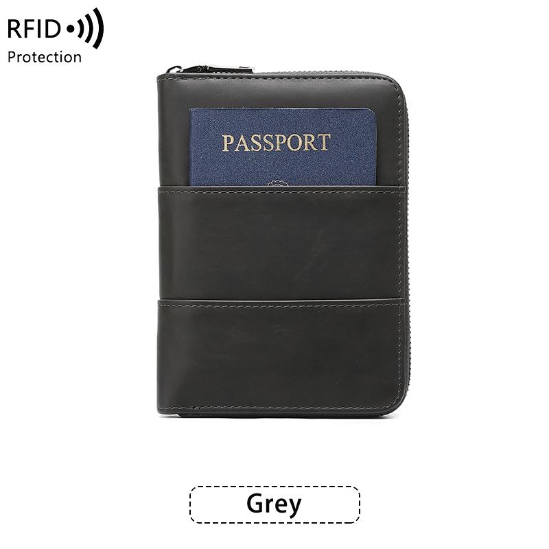 RFID Retro Men's and Women's Passport Bag Fashion Multifunctional Passport Cover Family Pack PUPassportHolder Travel Accessories