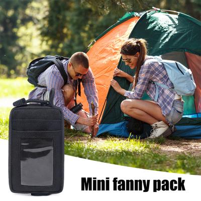 Bolsa de Cintura Portátil com Porta-Cartão Transparente Impermeável Multifuncional para Pendurar Ferramentas EDC Porta-Moedas Chaves Bolsa de Armazenamento Acessórios para Acampamento ao Ar Livre Caminhada