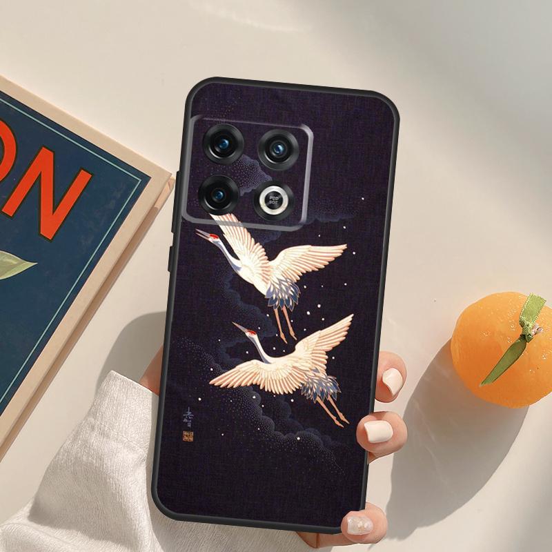 Japanese Cranes Art Case For OnePlus 13T 10T 10R 12R 13R 15 13 12 11 10 9 Pro Nord CE 5 2 3 4 Lite N20 N30 Cover