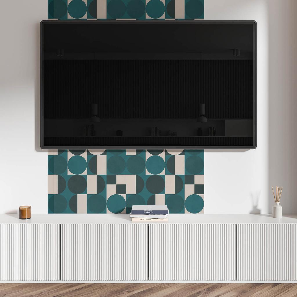 Okładzina Winylowa Samoprzylepna Z Nadrukiem 100X50 Cm Geometria Kształtów I Form