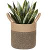 Round Wicker Basket for Flower Pot and Indoor Floor Planter Decorative Round Woven Plant Pot Basket Planter Cover Small